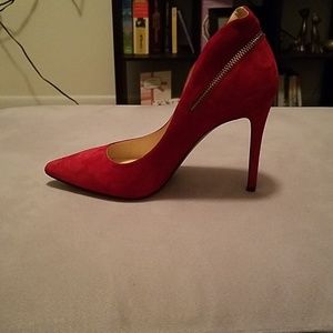 New Red Suede Nine West Heels
